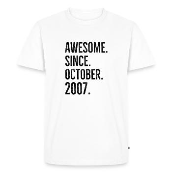 Awesome Since October 2007 - Men's Premium Organic T-Shirt - white - Front - Nico (187cm)
