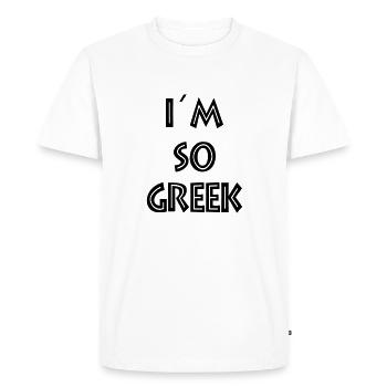 i'm so greek - Men's Premium Organic T-Shirt - white - Front - Nico (187cm)