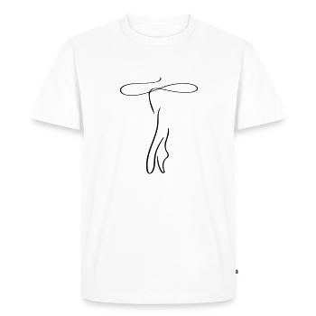 Ballerina Line Art - Minimalist - Men's Premium Organic T-Shirt - white - Front - Nico (187cm)