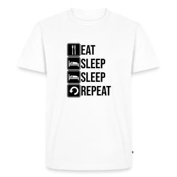 Repeat sleep daily - Men's Premium Organic T-Shirt - white - Front - Nico (187cm)