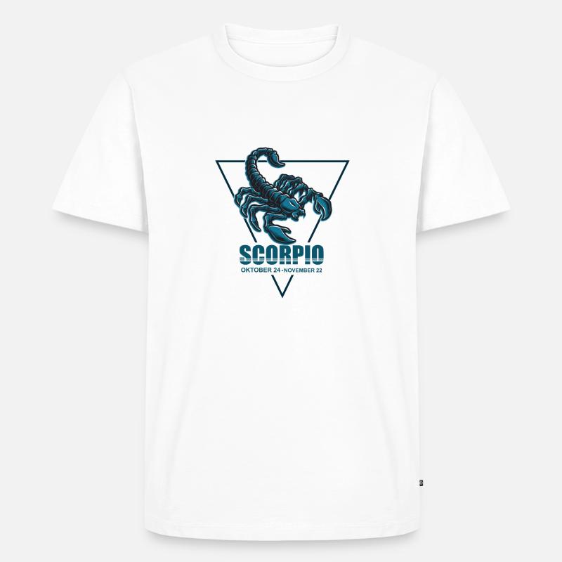SCORPIO Sternzeichen - Männer Premium Bio T-Shirt - Weiß
