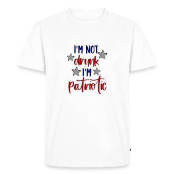Im Not Drunk I m Patriotic 4th of July - Men's Premium Organic T-Shirt - white - Front - Nico (187cm)