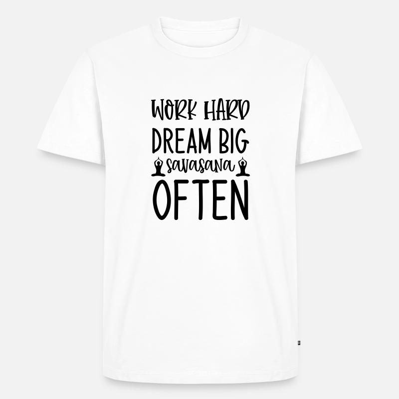 work hard - Männer Premium Bio T-Shirt - Weiß