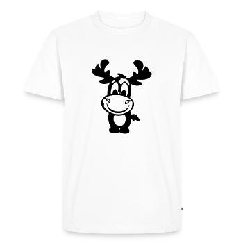 Idée cadeau de vecteur wapiti - T-shirt Premium bio Homme - blanc - Devant - Nico (187cm)