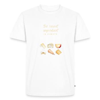 The secret ingredient is always Cheese - Men's Premium Organic T-Shirt - white - Front - Nico (187cm)
