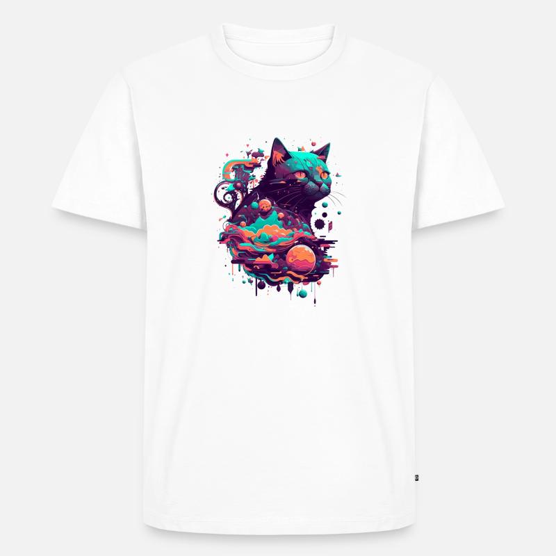 vector katze 2 0 - Männer Premium Bio T-Shirt - Weiß
