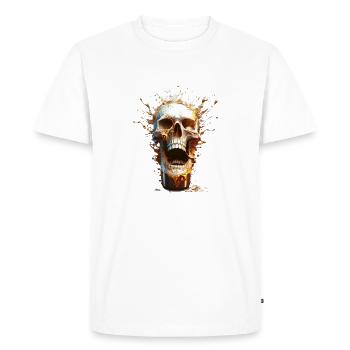 Skull Beer Explosion - Men's Premium Organic T-Shirt - white - Front - Nico (187cm)