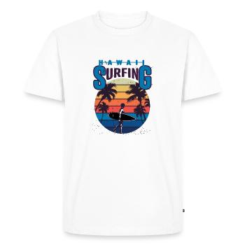 hawaii surfing summertime beach - Men's Premium Organic T-Shirt - white - Front - Nico (187cm)