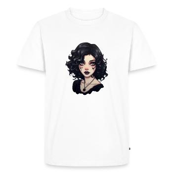 Goth Fille Gothique Rouge Noir Mystique - T-shirt Premium bio Homme - blanc - Devant - Nico (187cm)