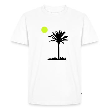 palm tree - Men's Premium Organic T-Shirt - white - Front - Nico (187cm)