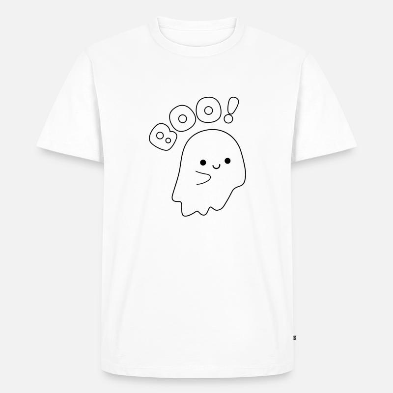 Halloween Geist - Männer Premium Bio T-Shirt - Weiß
