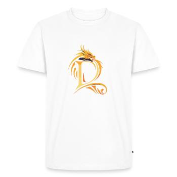 Letter D with dragon - Men's Premium Organic T-Shirt - white - Front - Nico (187cm)