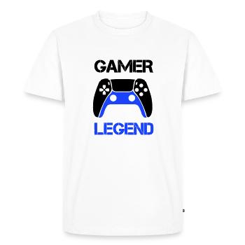 Légende du joueur - T-shirt Premium bio Homme - blanc - Devant - Nico (187cm)