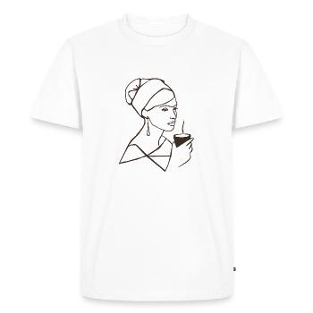 L’amour du café - T-shirt Premium bio Homme - blanc - Devant - Nico (187cm)