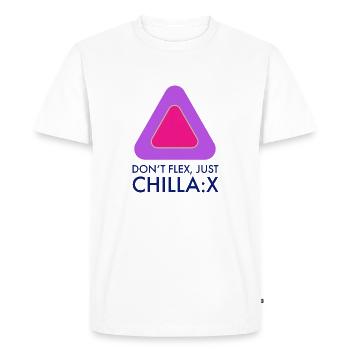 Don't flex just chillax - Men's Premium Organic T-Shirt - white - Front - Nico (187cm)