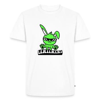 Easter Bunny Rabbit Cute Piano Keyboard Playing - Men's Premium Organic T-Shirt - white - Front - Nico (187cm)