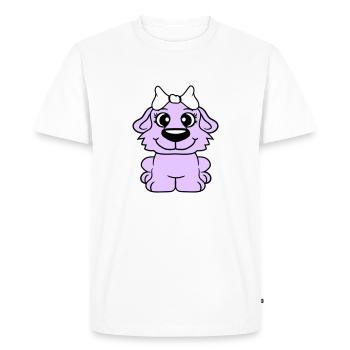 Dog Girl Cute Bow Female Woman Girl - Men's Premium Organic T-Shirt - white - Front - Nico (187cm)