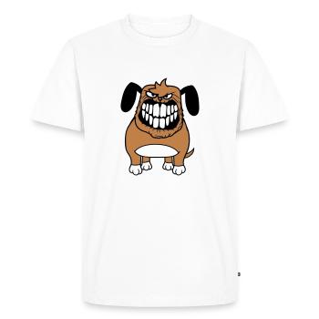 chien monstre méchant dangereux dents sourire sourire - T-shirt Premium bio Homme - blanc - Devant - Nico (187cm)