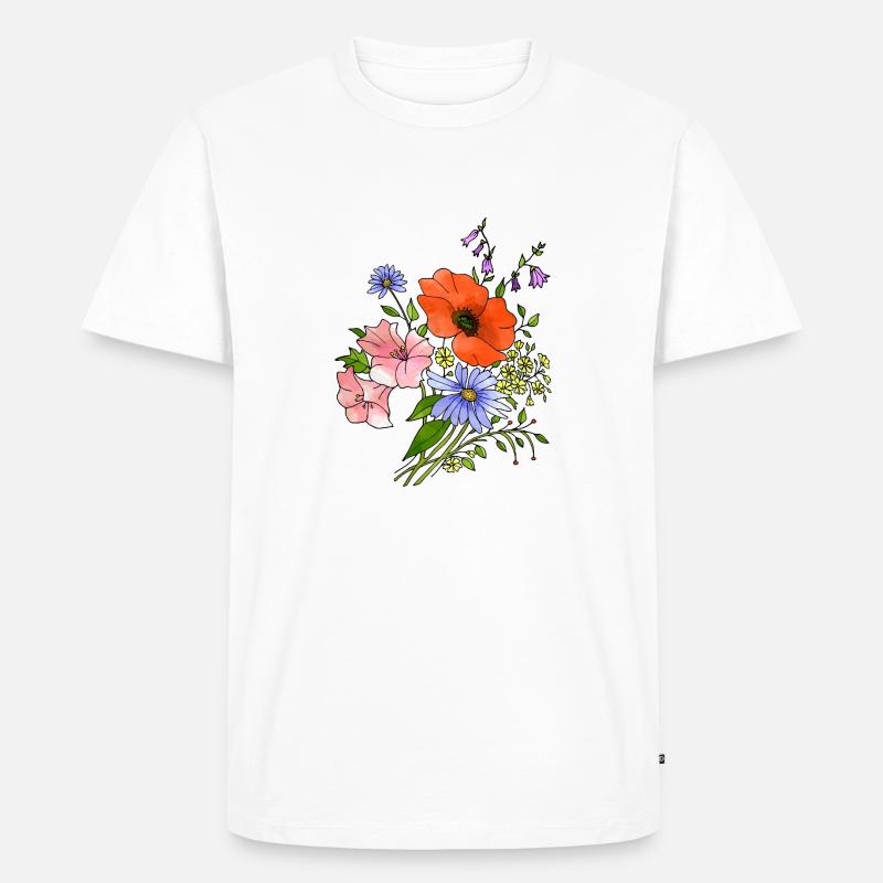 Blumen - Männer Premium Bio T-Shirt - Weiß