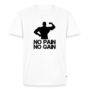 Gain de douleur Bodybuilder - T-shirt Premium bio Homme - blanc - Devant - Nico (187cm)