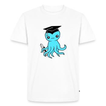Octopus High School Graduation Passed College - Men's Premium Organic T-Shirt - white - Front - Nico (187cm)