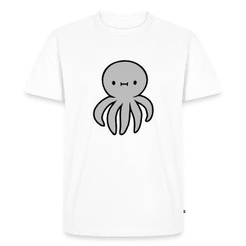 Pieuvre Pieuvre Pieuvre Calmar Mignon Calmar géant Drôle - T-shirt Premium bio Homme - blanc - Devant - Nico (187cm)