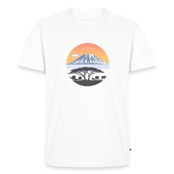 Le majestueux Kilimandjaro - T-shirt Premium bio Homme - blanc - Devant - Nico (187cm)