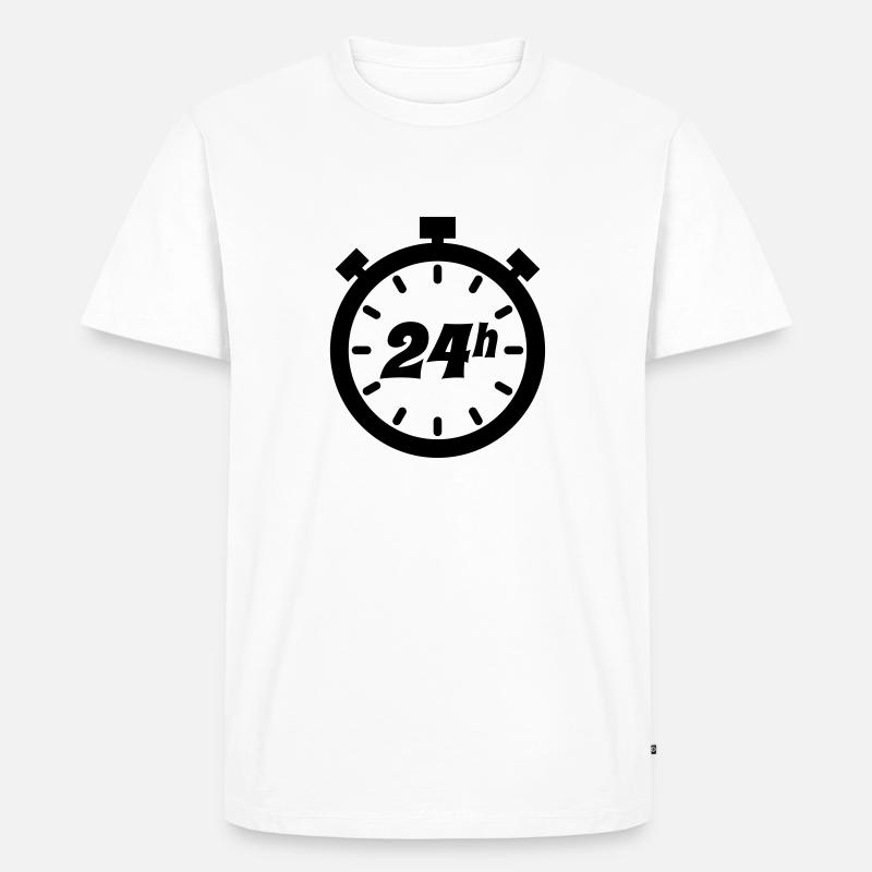 24 Stunden - Männer Premium Bio T-Shirt - Weiß