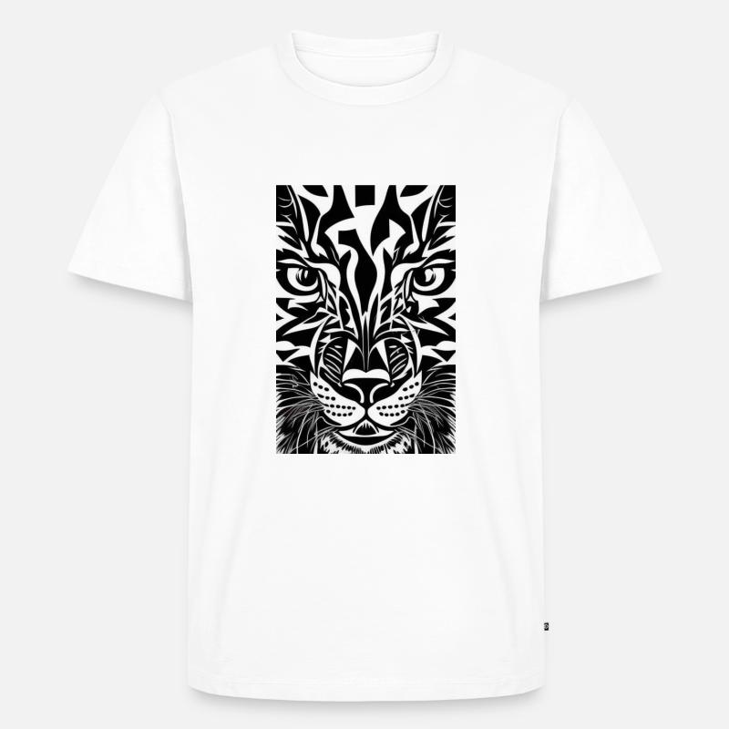 Tiger abstract schwarz weiß - Männer Premium Bio T-Shirt - Weiß