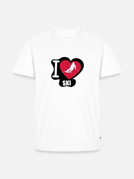 i love ski - T-shirt Premium bio Homme - blanc