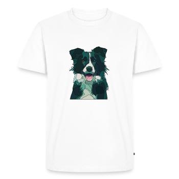 frontière Colli - T-shirt Premium bio Homme - blanc - Devant - Nico (187cm)
