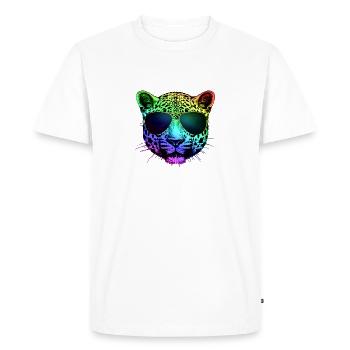 Rainbow Guépard - T-shirt Premium bio Homme - blanc - Devant - Nico (187cm)