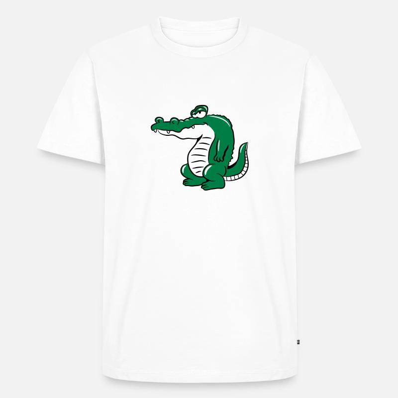 Krokodil kopf - Männer Premium Bio T-Shirt - Weiß