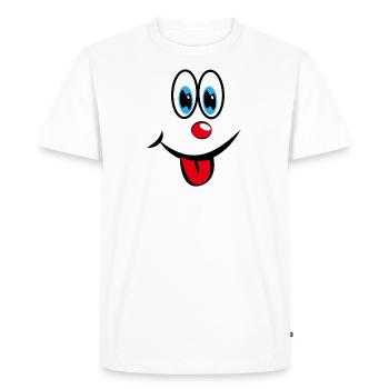 Smiley avec la langue - T-shirt Premium bio Homme - blanc - Devant - Nico (187cm)
