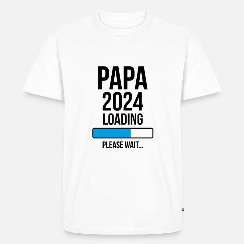 Papa 2024 Loading Bitte warten... - Männer Premium Bio T-Shirt - Weiß