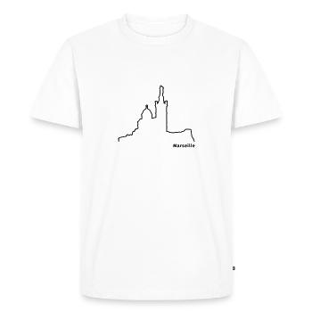 Marseille - T-shirt Premium bio Homme - blanc - Devant - Nico (187cm)