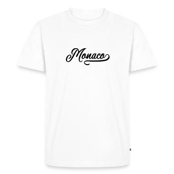Monaco vintage - T-shirt Premium bio Homme - blanc - Devant - Nico (187cm)