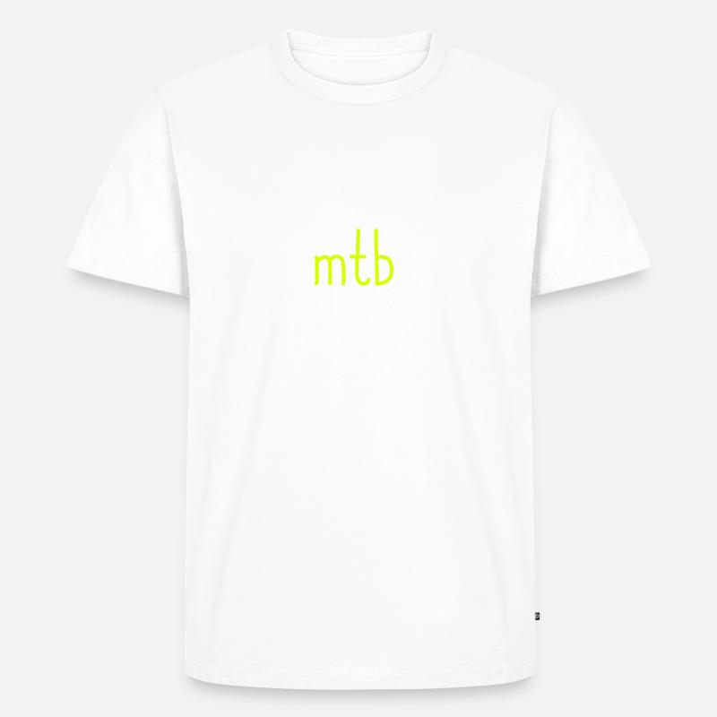 mtb text + berge - Männer Premium Bio T-Shirt - Weiß