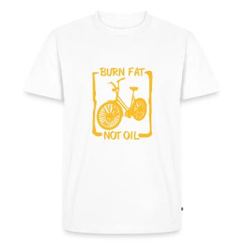 burn fat, not oil - T-shirt Premium bio Homme - blanc - Devant - Nico (187cm)