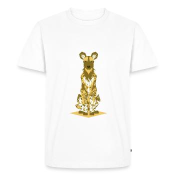 geometric african wild dog - Men's Premium Organic T-Shirt - white - Front - Nico (187cm)