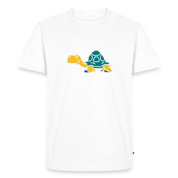 Old small cartoon turtle - Men's Premium Organic T-Shirt - white - Front - Nico (187cm)