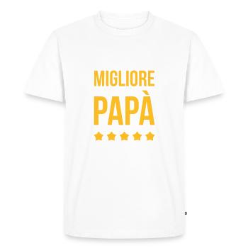 Papà / Papá / Papa / festa del papà / compleanno - T-shirt Premium bio Homme - blanc - Devant - Nico (187cm)