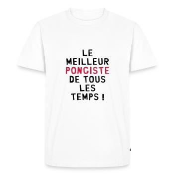 Tennis de table / Pongiste / Ping-pong / Ping pong - T-shirt Premium bio Homme - blanc - Devant - Nico (187cm)