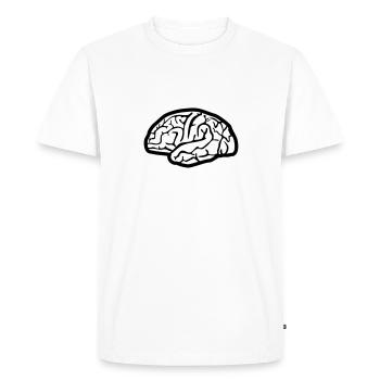 Brain - Men's Premium Organic T-Shirt - white - Front - Nico (187cm)