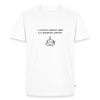 Femme sans café - T-shirt Premium bio Homme - blanc - Devant - Nico (187cm)