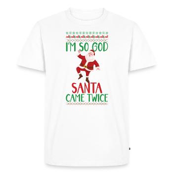 Funny Christmas design - Men's Premium Organic T-Shirt - white - Front - Nico (187cm)
