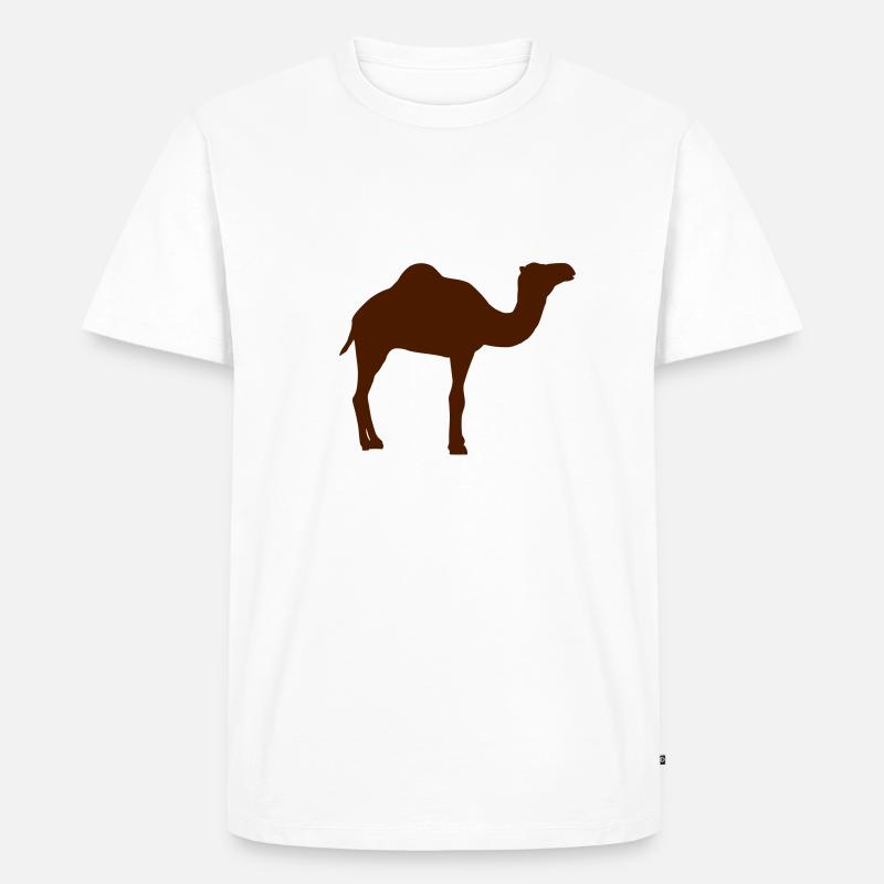 Kamel - Männer Premium Bio T-Shirt - Weiß