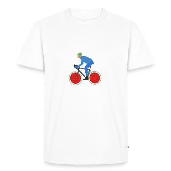 T-shirt de vélo de route - T-shirt Premium bio Homme - blanc - Devant - Nico (187cm)