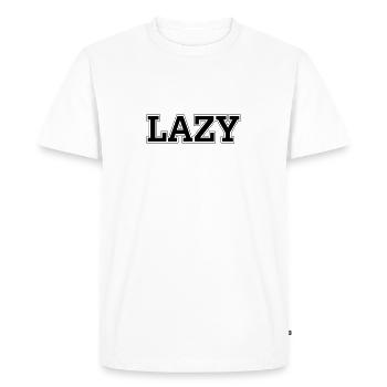 LAZY - Men's Premium Organic T-Shirt - white - Front - Nico (187cm)