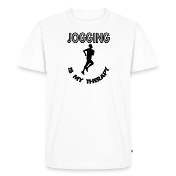 Jogging Running Training Sports Fitness Gift Idea - T-shirt Premium bio Homme - blanc - Devant - Nico (187cm)